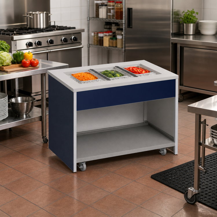 Product image #2 for Atlas Metal INFIC-3 Mobile Ice-Cooled Cold Food Unit with 3-Pan Capacity