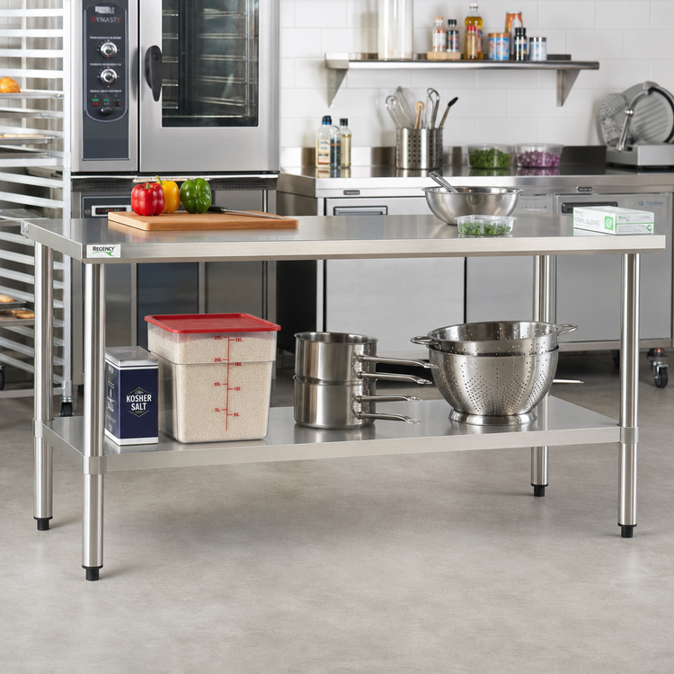 Product image #2 for 96-Inch x 30-Inch Stainless Steel Undershelf for Work Table (Fits Model 19147) - NSF
