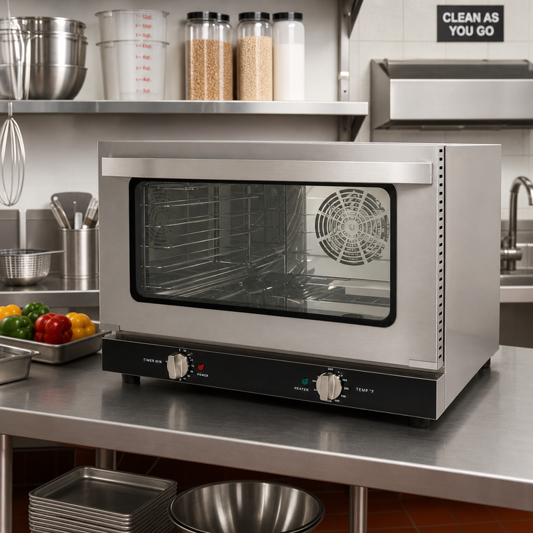 Product image #2 for CAC China Half-Size Countertop Convection Oven, 1.6 Cu. Ft., Stainless Steel, 120V