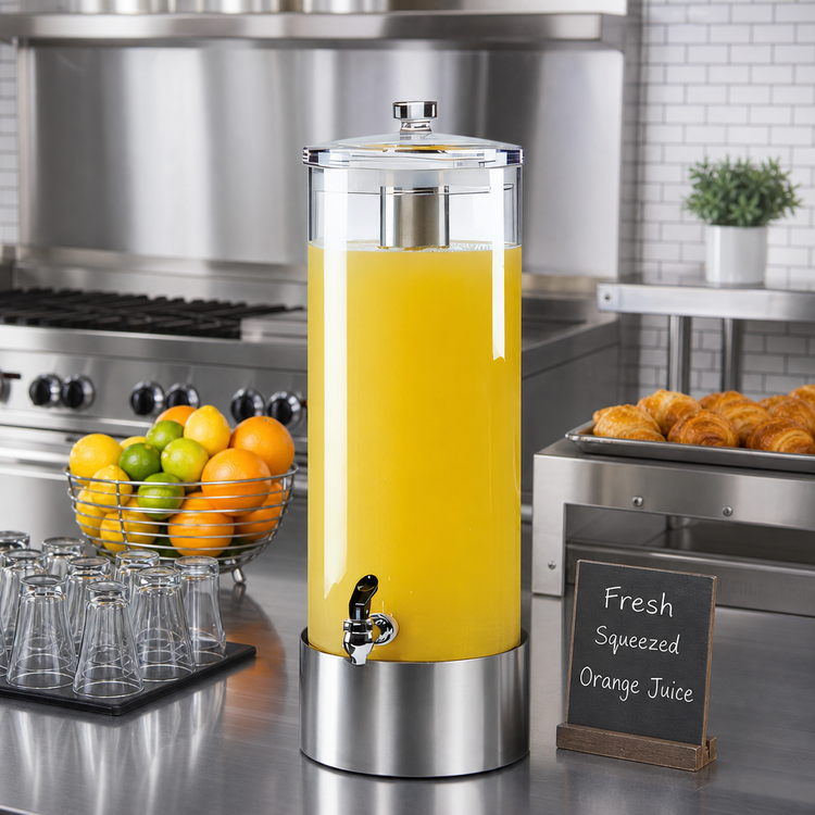 Product image #2 for Cal-Mil Single 3 Gallon Beverage Dispenser with Acrylic Container and Stainless Steel Base