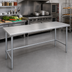 Thumbnail image #2 for Spec-Master 108-Inch x 24-Inch Flat Top Stainless Steel Work Table with Galvanized Tubular Base