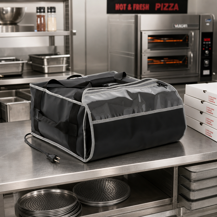 Product image #2 for Vollrath 16-Inch Heated Pizza Delivery Bag with 120VAC Power Cord, 5-Series, Black