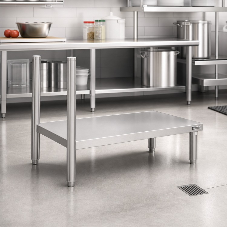 Product image #2 for Eagle Group 48-Inch W x 24-1/8-Inch D 18-Gauge 300 Series Stainless Steel Dishtable Undershelf