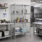 Thumbnail image #2 for Metro Super Erecta SEC63C Stationary Chrome-Plated Wire Security Cage, No Intermediate Shelves, 38-1/2"W x 33-1/2"D x 66-13/16"H