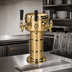Thumbnail image #2 for Micro Matic Mini-Mushroom 3-Faucet Glycol-Cooled Countertop Draft Beer Tower, Polished Brass Finish