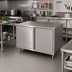 Thumbnail image #2 for BK Resources Stainless Steel Chef Table with Cabinet Base and Hinged Doors, 48 x 24 Inches