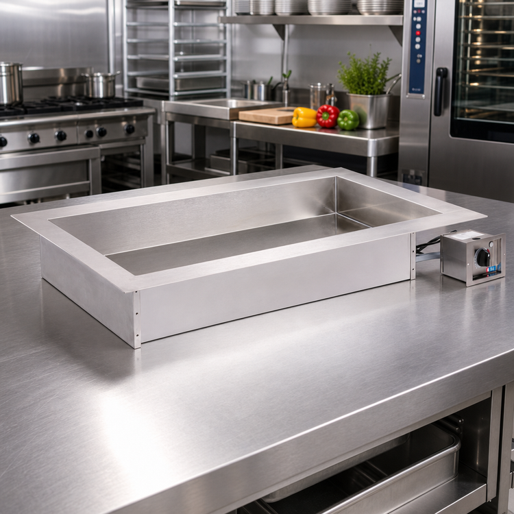 Product image #2 for Alto-Shaam Halo Heat Waterless Drop-In Electric Hot Food Well with Large Flange, 3 Full-Size Pan Capacity