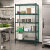 Thumbnail image #3 for Metro Super Erecta Metroseal 3 Green Epoxy-Coated Starter Wire Shelving Unit, 30W x 18D x 63H, 4-Shelf