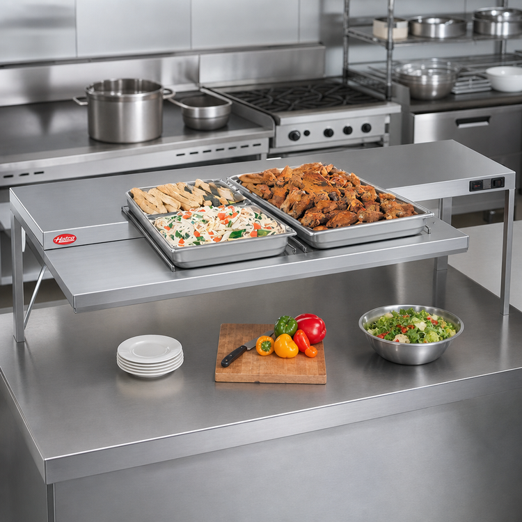 Product image #2 for Hatco Glo-Ray® Freestanding Heated Shelf, 60 Inch W x 13-3/4 Inch D, Stainless Steel Top
