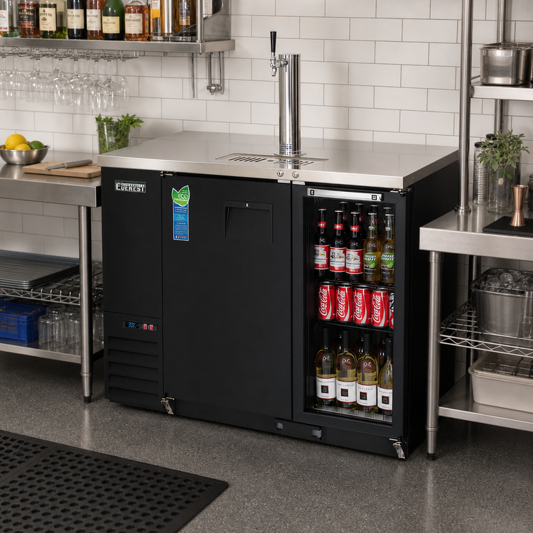 Product image #2 for Everest Refrigeration EBDS2-BBG-24 Two-Section Back Bar & Direct Draw Keg Refrigerator Combo
