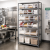 Thumbnail image #2 for Quantum Heavy-Duty Stationary Wire Shelving Unit with Clear Bins, 24 x 36 x 75 Inches