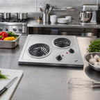 Thumbnail image #2 for Summit Commercial CR2B122 Two-Burner Electric Cooktop with Coil Elements, Stainless Steel, Built-In, Portrait or Landscape Mount