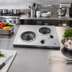 Thumbnail image #2 for Summit CR2B122 Two-Burner Electric Cooktop with Coil Elements, Stainless Steel, Portrait or Landscape Mount