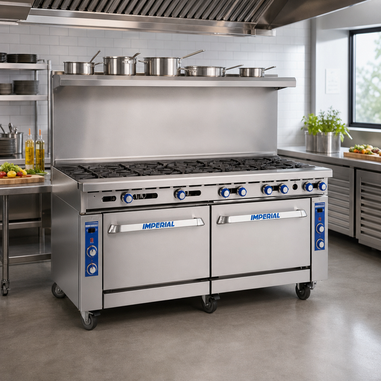 Product image #2 for Imperial Pro Series 72-Inch Commercial Gas Range with 12 Open Burners, Convection Oven, and Standard Oven