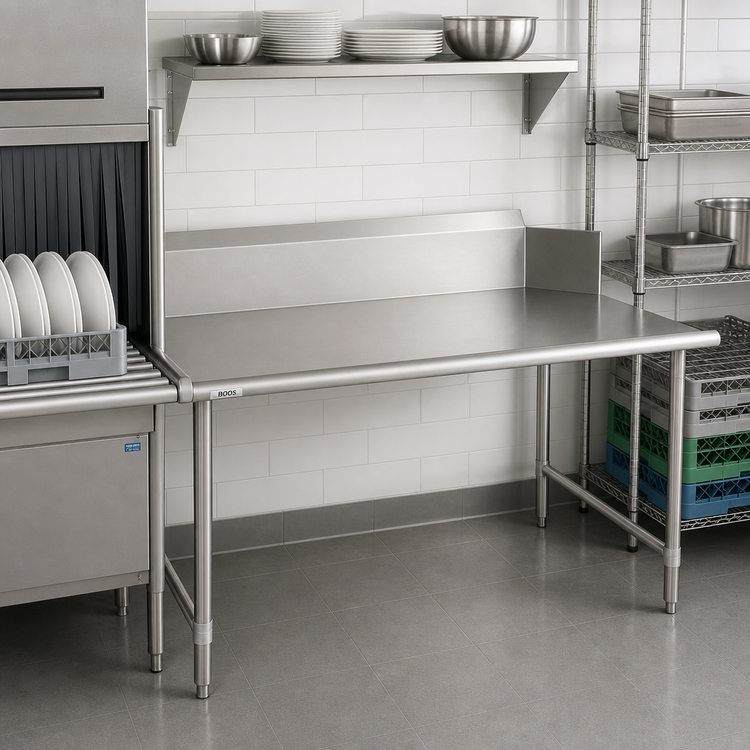 Product image #2 for John Boos Pro-Bowl Straight Clean Dish Table, 84 Inch, Right-to-Left, 16 Gauge Stainless Steel