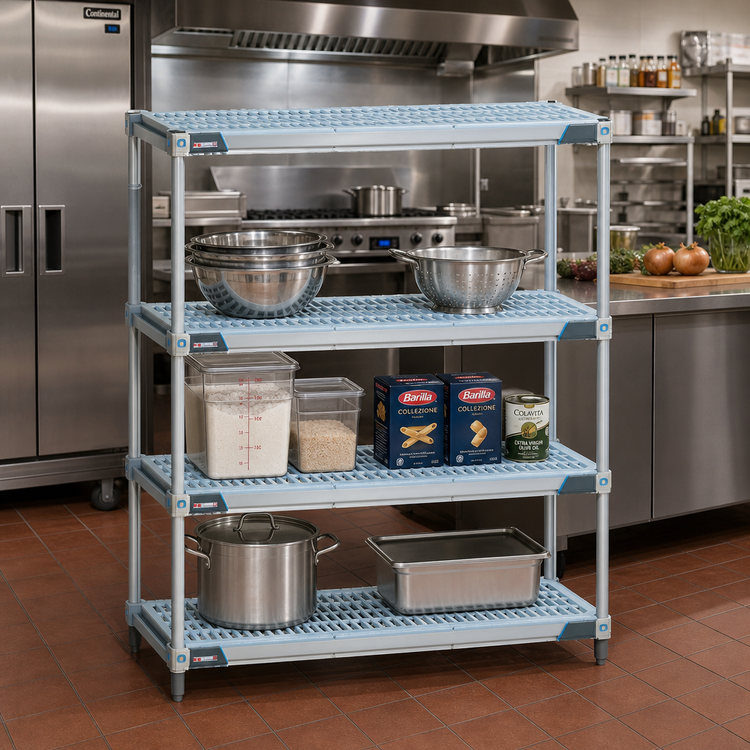 Product image #2 for MetroMax i 48"W x 24"D Open Grid Polymer Shelf, Blue