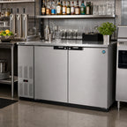 Thumbnail image #2 for Hoshizaki BB59-S Two-Section Back Bar Refrigerator, 18.16 Cu. Ft., 2 Solid Locking Swing Doors, Stainless Steel, 59-1/2" Wide