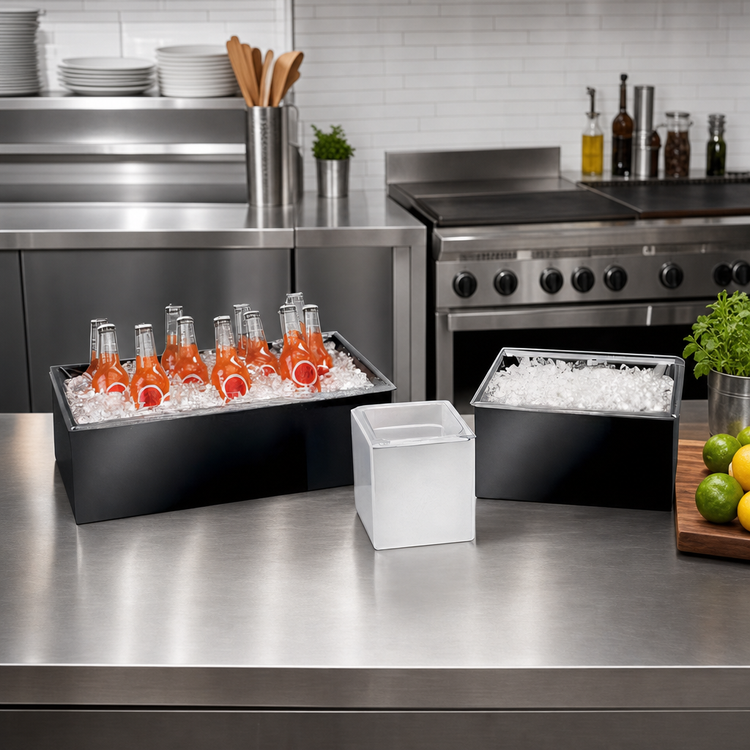 Product image #2 for Cal-Mil Black Melamine Ice Housing with Removable Polycarbonate Pan, 10 x 12 x 7 Inches