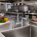 Thumbnail image #2 for BK Resources OptiFlow BKF4HD-XX-G Heavy-Duty Deck-Mount Faucet Body, 4-Inch Centers, No Spout, Chrome, Ceramic Valves