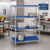 Thumbnail image #2 for QuadPlus 30 Inch x 21 Inch Solid Blue Polymer Shelf Mat with MICROGARD Antimicrobial Protection and Chrome Wire Frame