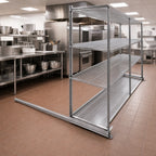 Thumbnail image #2 for Eagle Group Floor-Trak SDFT-27 27-Foot Single-Deep Anodized Aluminum Floor Track Kit for Wire Shelving