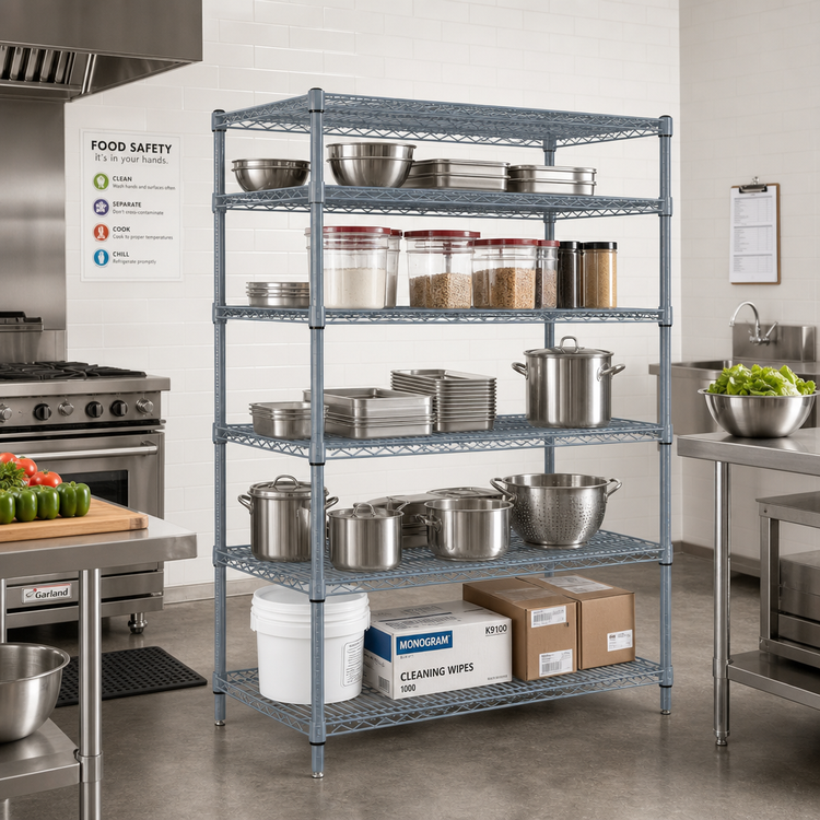 Product image #2 for Quantum 72" W x 36" D x 54" H 5-Shelf Wire Shelving Starter Kit