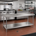 Thumbnail image #2 for Advance Tabco 84-Inch x 24-Inch 304 Stainless Steel Work Table with Undershelf