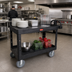 Thumbnail image #2 for Rubbermaid Commercial Products Heavy Duty Utility Bus Cart, 2-Shelf, 750 lb. Capacity, Black