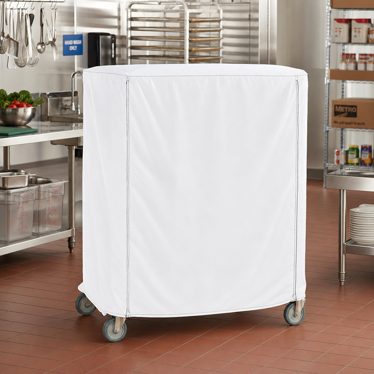 Product image #2 for Metro Queen Mary & Banquet Cart Cover, 72 x 24 x 54 Inch, White Uncoated Knitted Polyester