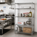 Thumbnail image #2 for Quantum 36 Inch x 36 Inch x 86 Inch 304 Stainless Steel Wire Shelving Starter Kit, Stationary 4-Shelf Unit