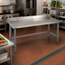 Thumbnail image #2 for Spec-Master Series 72-Inch x 30-Inch Stainless Steel Work Table with 4-1/2-Inch Backsplash and Tubular Base