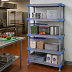 Thumbnail image #2 for Quantum Millenia QP183674SS-4 36"W x 18"D x 74"H Gray Polymer Shelving Unit, 4 Solid Shelves, Stationary Starter