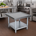Thumbnail image #2 for John Boos Heavy-Duty Stainless Steel Machine Stand with Marine Edge and Adjustable Galvanized Shelf, 30 x 30 x 20-1/4 Inches