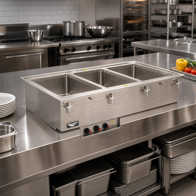 Product image #2 for Vollrath Three-Well Drop-In Hot Food Well with Auto-Fill and Thermostatic Controls, 120V