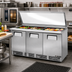 Thumbnail image #2 for True 72-Inch Three-Section Sandwich/Salad Prep Table with Flat Glass Lid