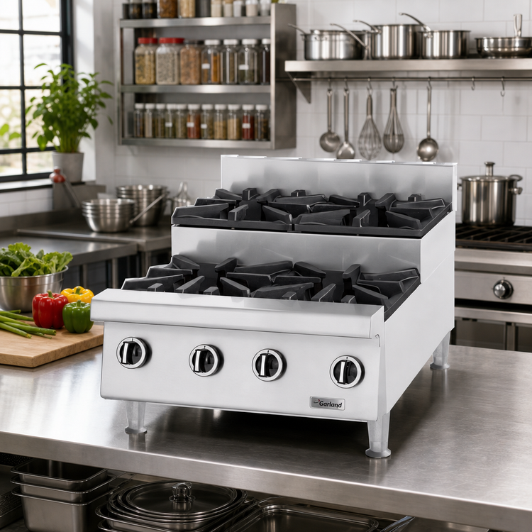 Product image #2 for Garland US Range UT Counter 24-Inch Countertop Gas Step-Up Hotplate, 4 Burners
