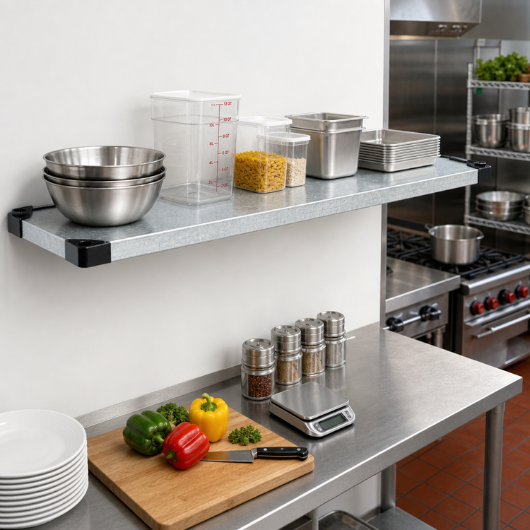 Product image #2 for Quantum 48 Inch W x 21 Inch D Solid Shelf, 18 Gauge Galvanized Steel