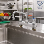 Thumbnail image #2 for T&S Brass B-1122-XS-V22CR 8-Inch Deck-Mount Workboard Faucet with 10-Inch Swing Spout, Ceramic Valves, Low Lead