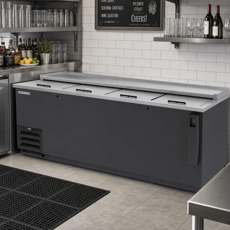 Product image #2 for Beverage-Air DW94HC-B Deep Well Flat-Top Horizontal Bottle Cooler, 95" Wide, 28.63 Cu. Ft.