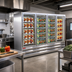 Thumbnail image #2 for Howard-McCray GF88BM-S-FF Four-Section Glass Door Frozen Foods Merchandiser Freezer, 88 Cu. Ft., Stainless Steel