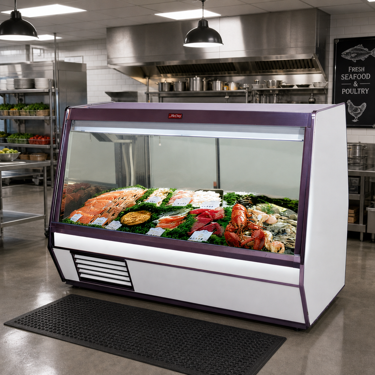 Product image #2 for Howard-McCray 32E Series 98-Inch Self-Contained Fish & Poultry Refrigerated Display Case with LED Lighting