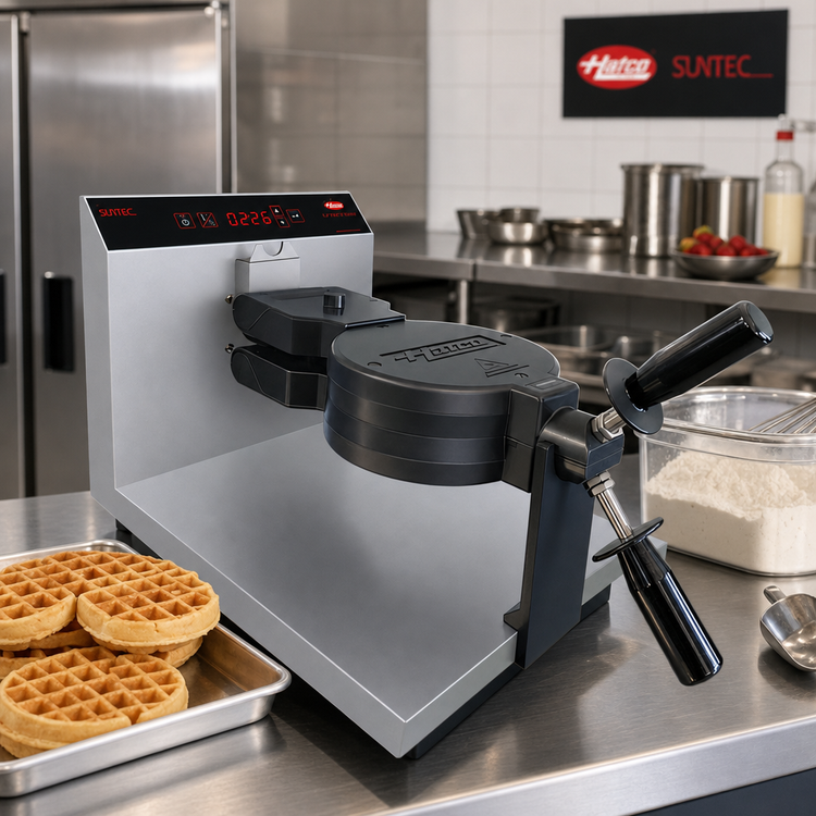 Product image #2 for Hatco/Suntec 7-Inch Round Belgian Flip Waffle Maker, Countertop, Single