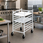 Thumbnail image #2 for Channel Manufacturing 426AKD Half-Height Aluminum End-Load Bun Pan Rack, 7 Full-Size Pans, 4-Inch Spacing, 5-Inch Casters