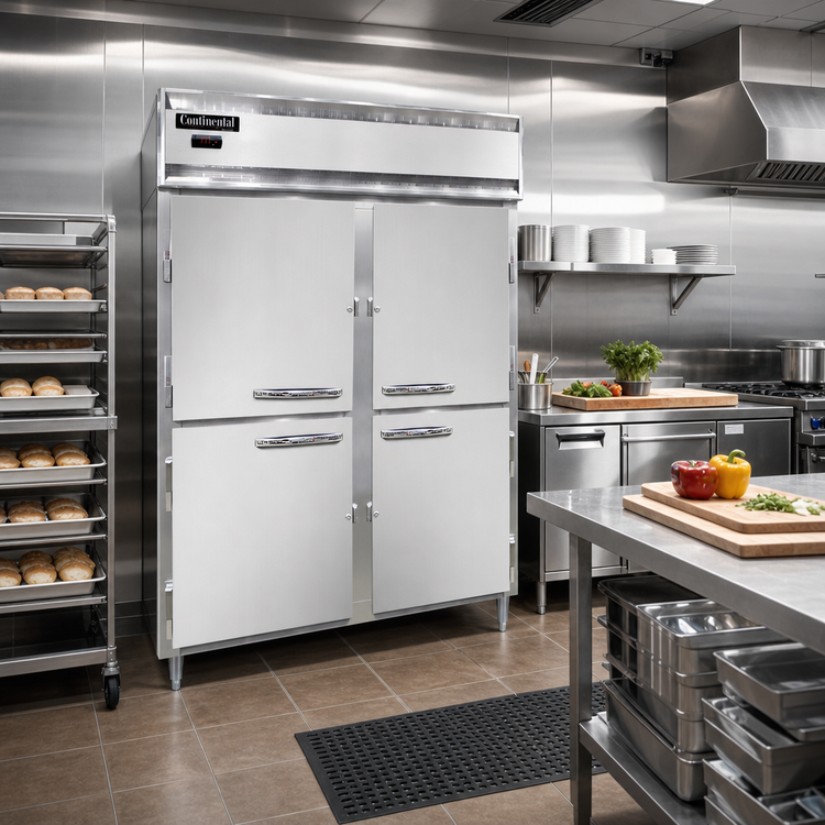 Product image #2 for Continental Refrigerator Designer Line DL2WE-HD Two-Section Extra-Wide Reach-In Heated Cabinet with Half Doors