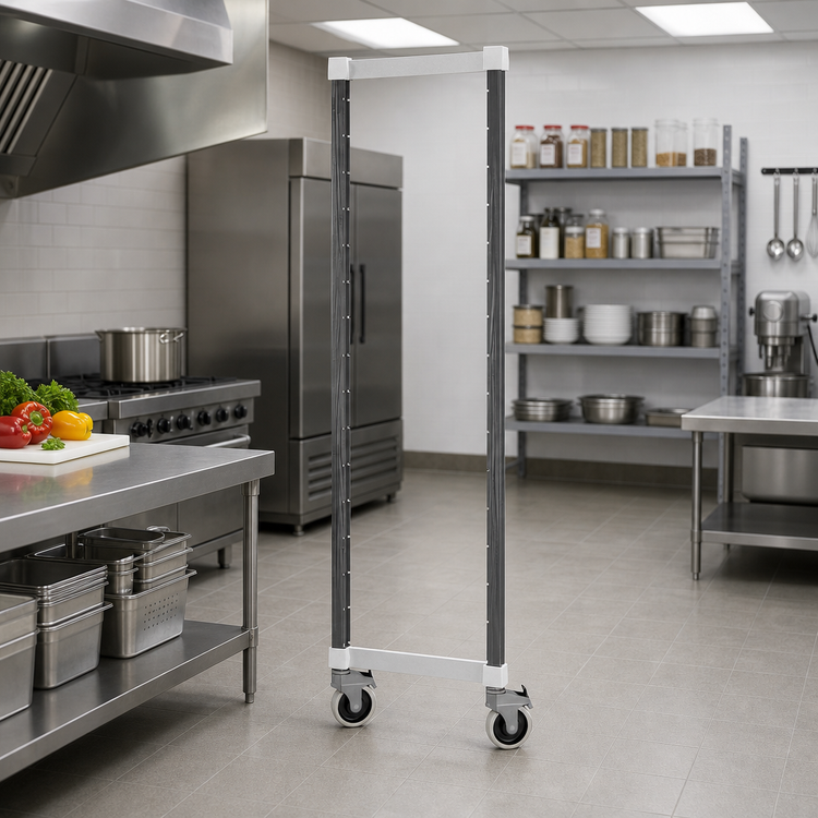 Product image #2 for Camshelving Elements XTRA Mobile Post Kit with Swivel Casters, 24-1/2 Inch Wide x 72 Inch High, Speckled Gray