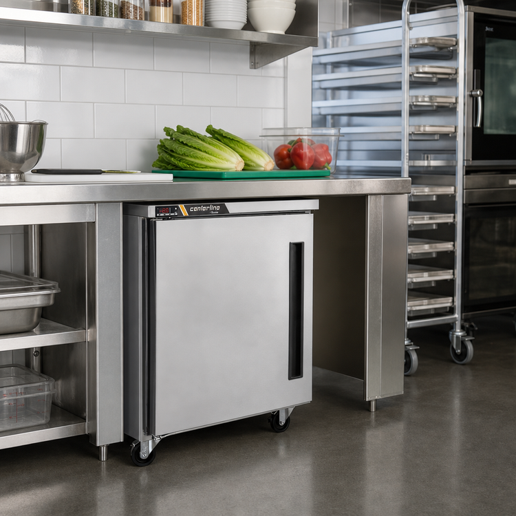 Product image #2 for Centerline Compact 27-Inch Undercounter Freezer, 1 Section, Solid Door, Left-Hinged, Self-Contained, 6.5 Cu. Ft.
