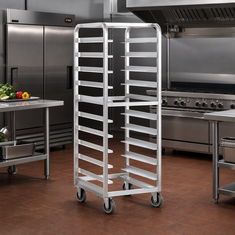 Product image #2 for FWE Mobile Aluminum Tray Rack for 12 Full-Size 18 x 26 Trays/Pans