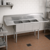 Thumbnail image #2 for BK Resources 90-Inch Three-Compartment Stainless Steel Sink with Dual Drainboards