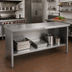 Thumbnail image #2 for John Boos 72-Inch x 24-Inch Stainless Steel Open-Front Enclosed Base Work Table with Fixed Undershelf, 14-Gauge Top