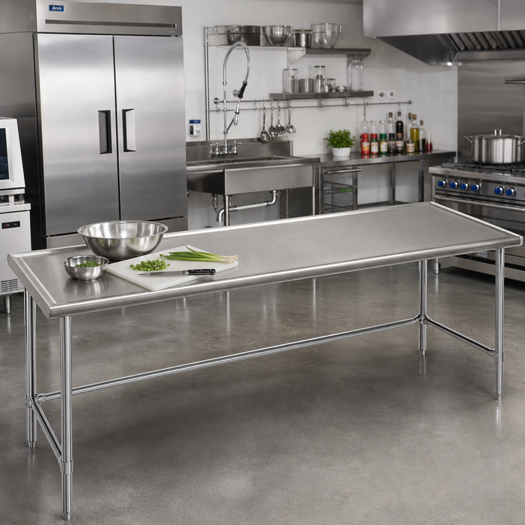 Product image #2 for Spec-Master Marine Series Stainless Steel Work Table, 120-Inch x 24-Inch, Open Base